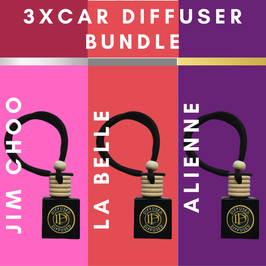 3 x Car Air Freshener Diffusers Inspired By Designer Fragrances Alienne, Jim Choo & Belle