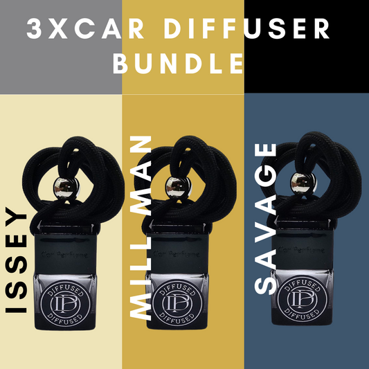 3 x Car Air Freshener Diffusers Inspired By Designer Fragrances Issey, Millionaire Man & Savage