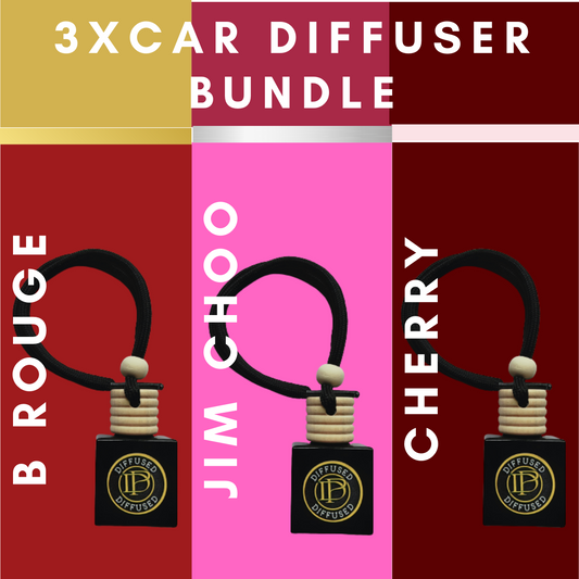 3 x Car Air Freshener Diffusers Inspired By Designer Fragrances Baccarat Rouge, Jim Choo & Lost Cherry