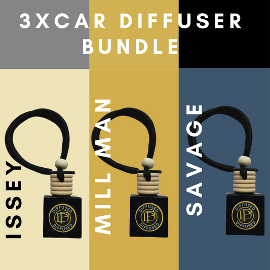 3 x Car Air Freshener Diffusers Inspired By Designer Fragrances Issey, Millionaire Man & Savage
