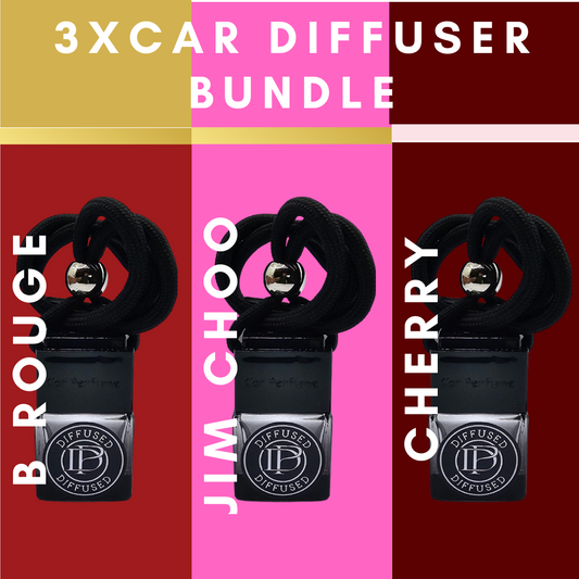 3 x Car Air Freshener Diffusers Inspired By Designer Fragrances Baccarat Rouge, Jim Choo & Lost Cherry